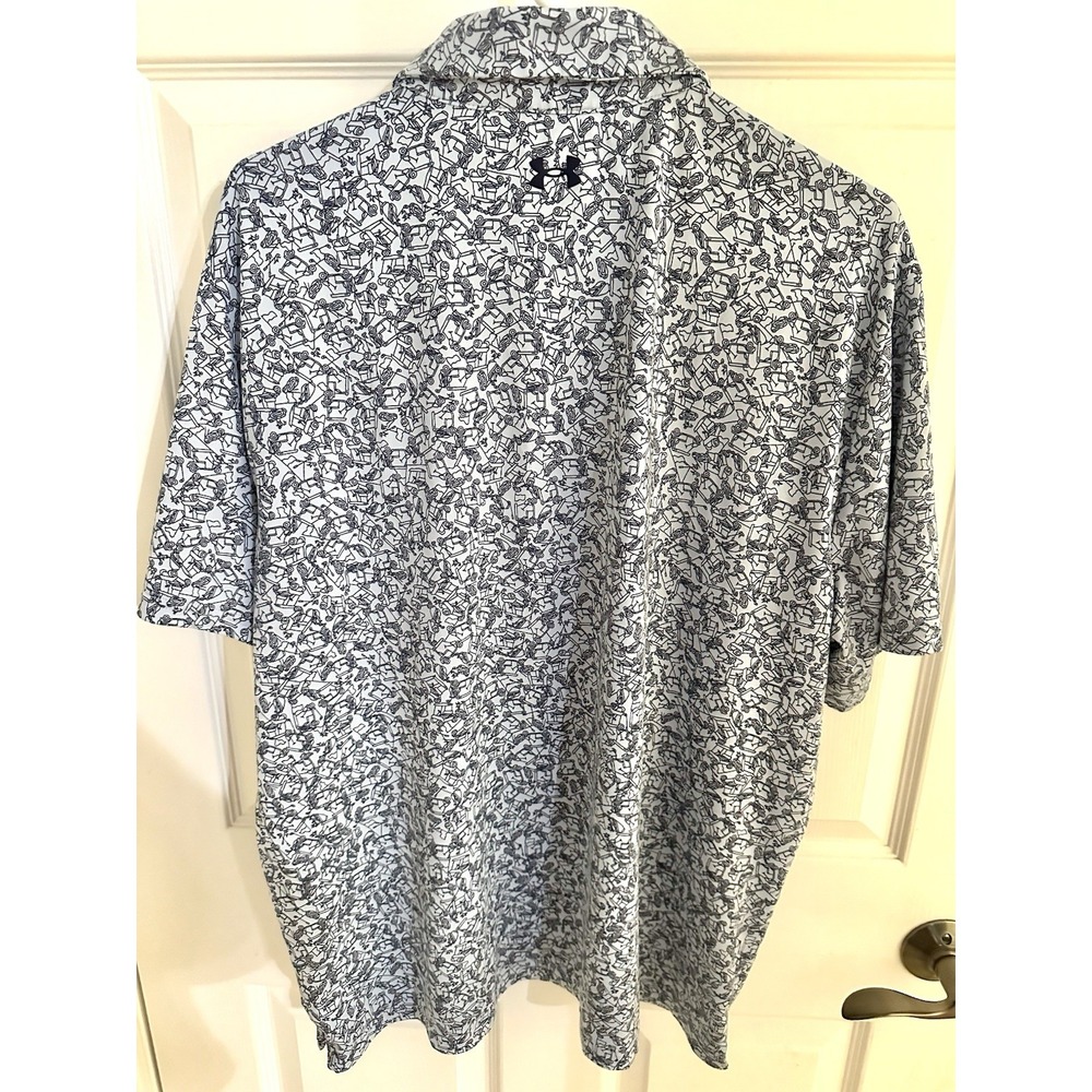 Under Armour Golf Cart Print Playoff Polo Shirt PGA National Palm Beach Size XL - Picture 2 of 7